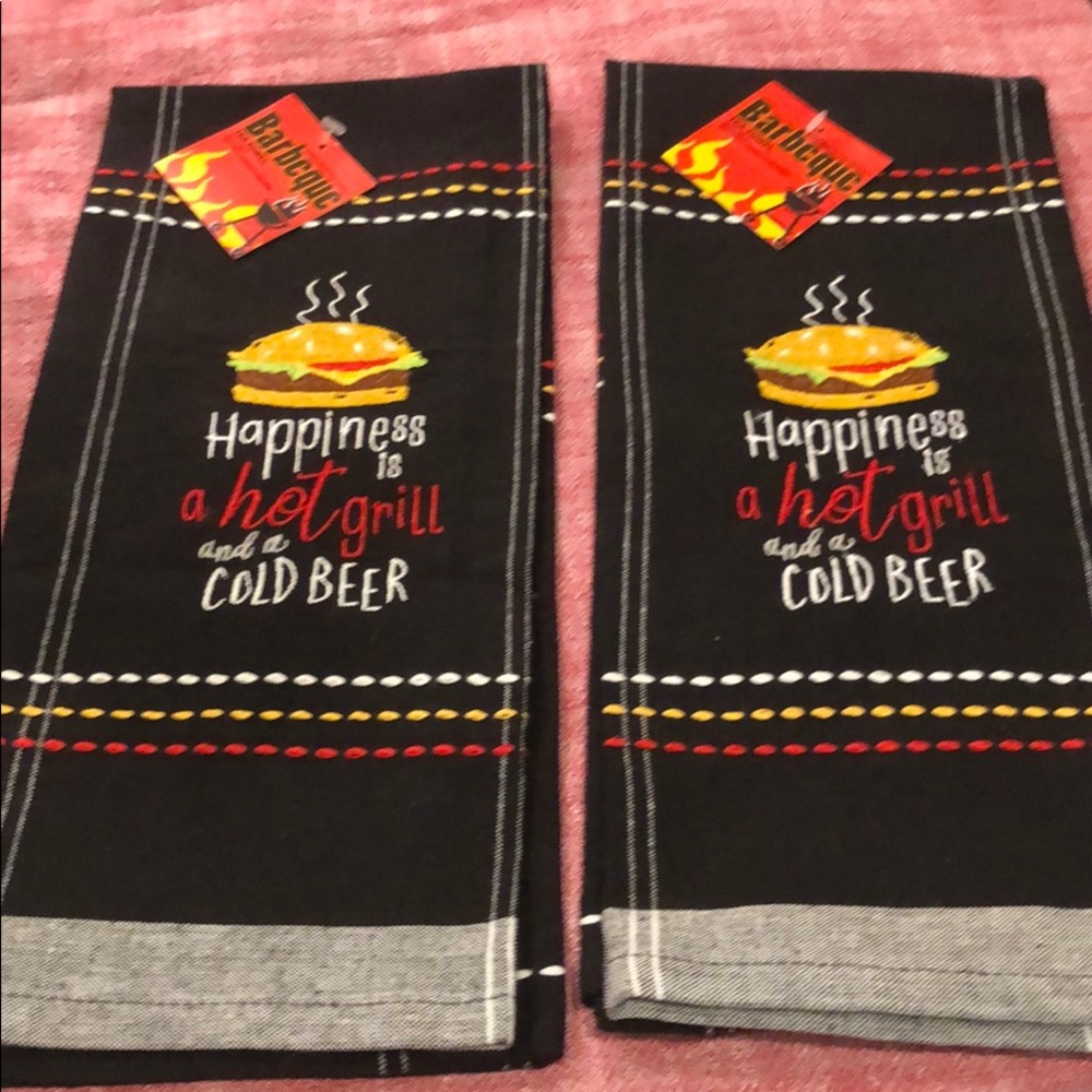 Set of 2 Barbeque tea towel 18x 28 100% cotton.